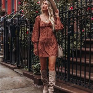 Woodland Floral Cutout Mini Dress - Medium